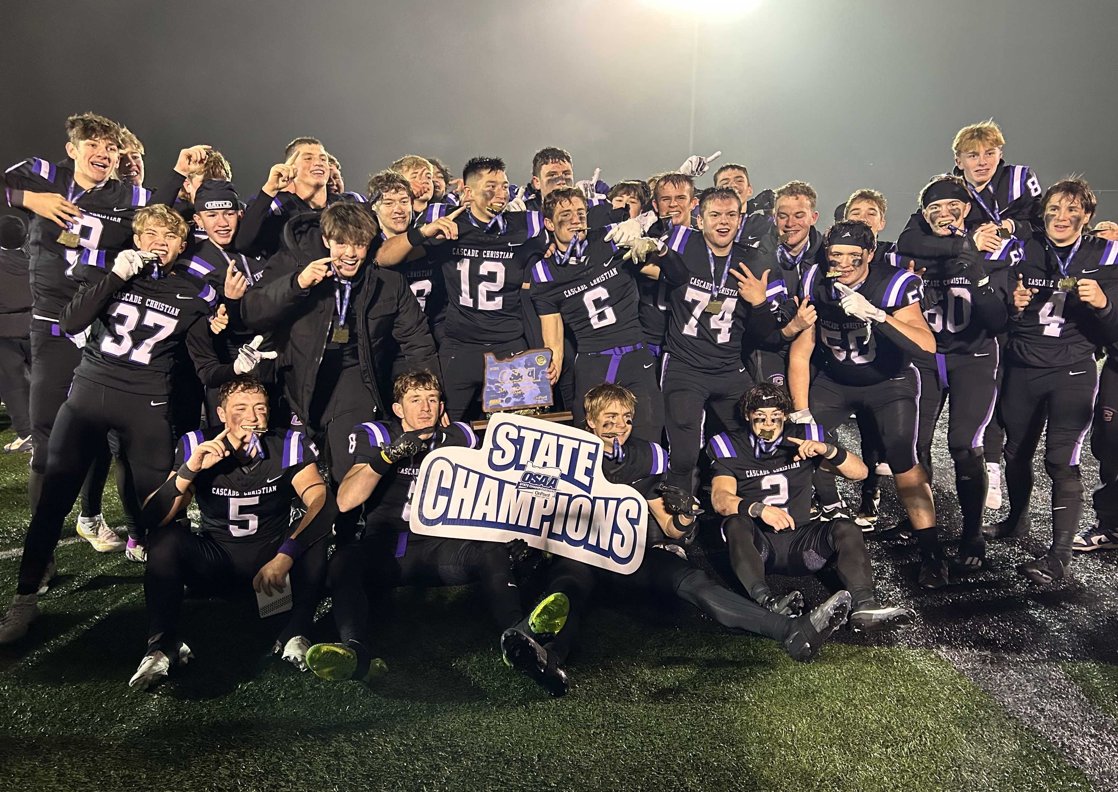 Cascade Christian held on late to beat Burns in the 3A final Saturday at Summit High School, finishing the season undefeated.
