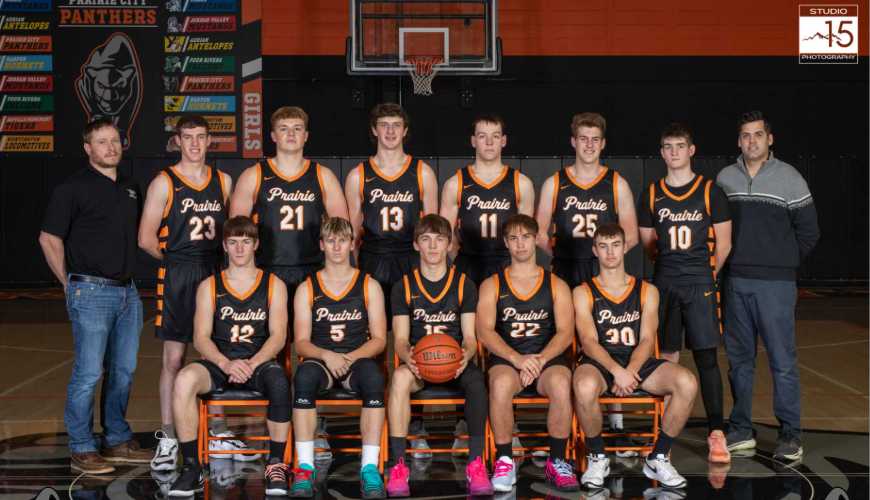 The Prairie City/Burnt River boys basketball team hopes to keep their run going at state. (Photo from Levi Voigt)