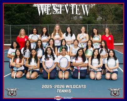 The 2026 Westview girls tennis team. (Photo from Colleen Docktor)