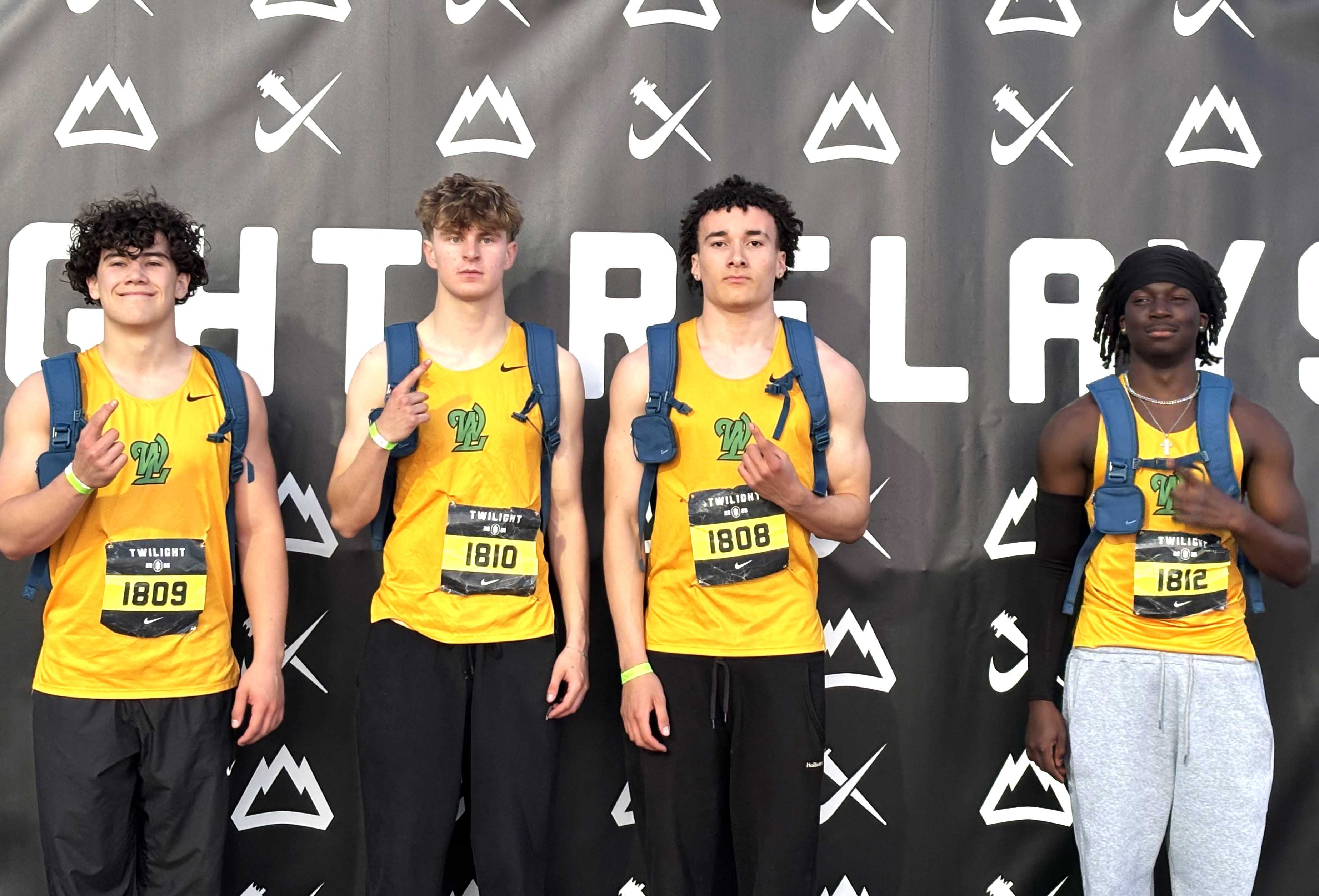 West Linn's 4x100 relay team, from left: Ashden Marquis, Cooper Roms, MJ Kennybrew, Bellu Dior Vixamar. (West Linn HS)