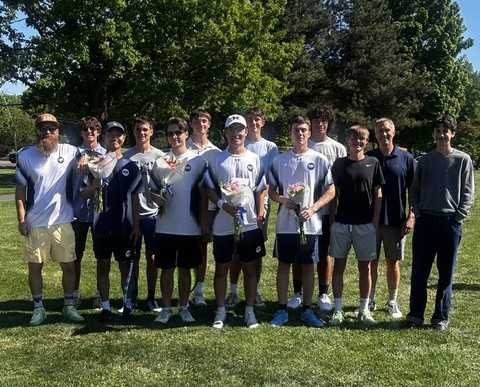 St. Mary's Medford honors its seniors at the end of the 2026 regular season. (Photo from Andrew Schleinitz)