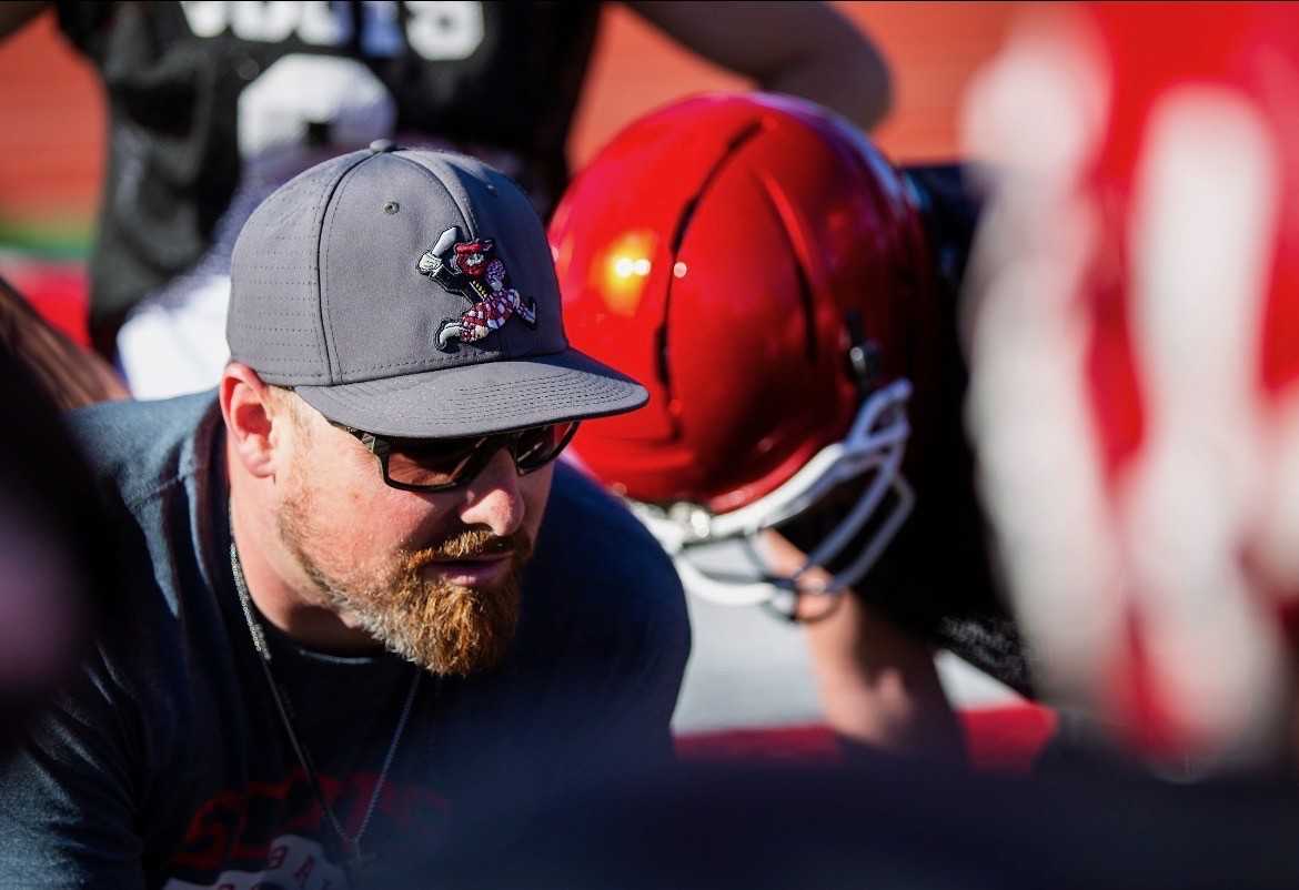 Tyler Maes was the quarterbacks coach and JV offensive coordinator at Sandy the last two seasons. (Photo by Brennan East)