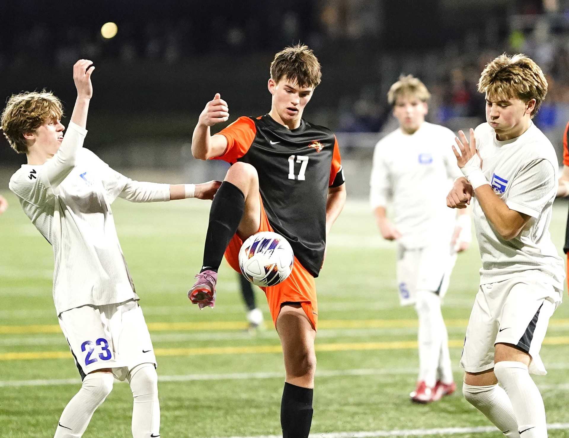 Senior Luke Unruh (17) is part of a Beaverton back line that has shut down opponents the last two seasons. (Photo by JR Olson)