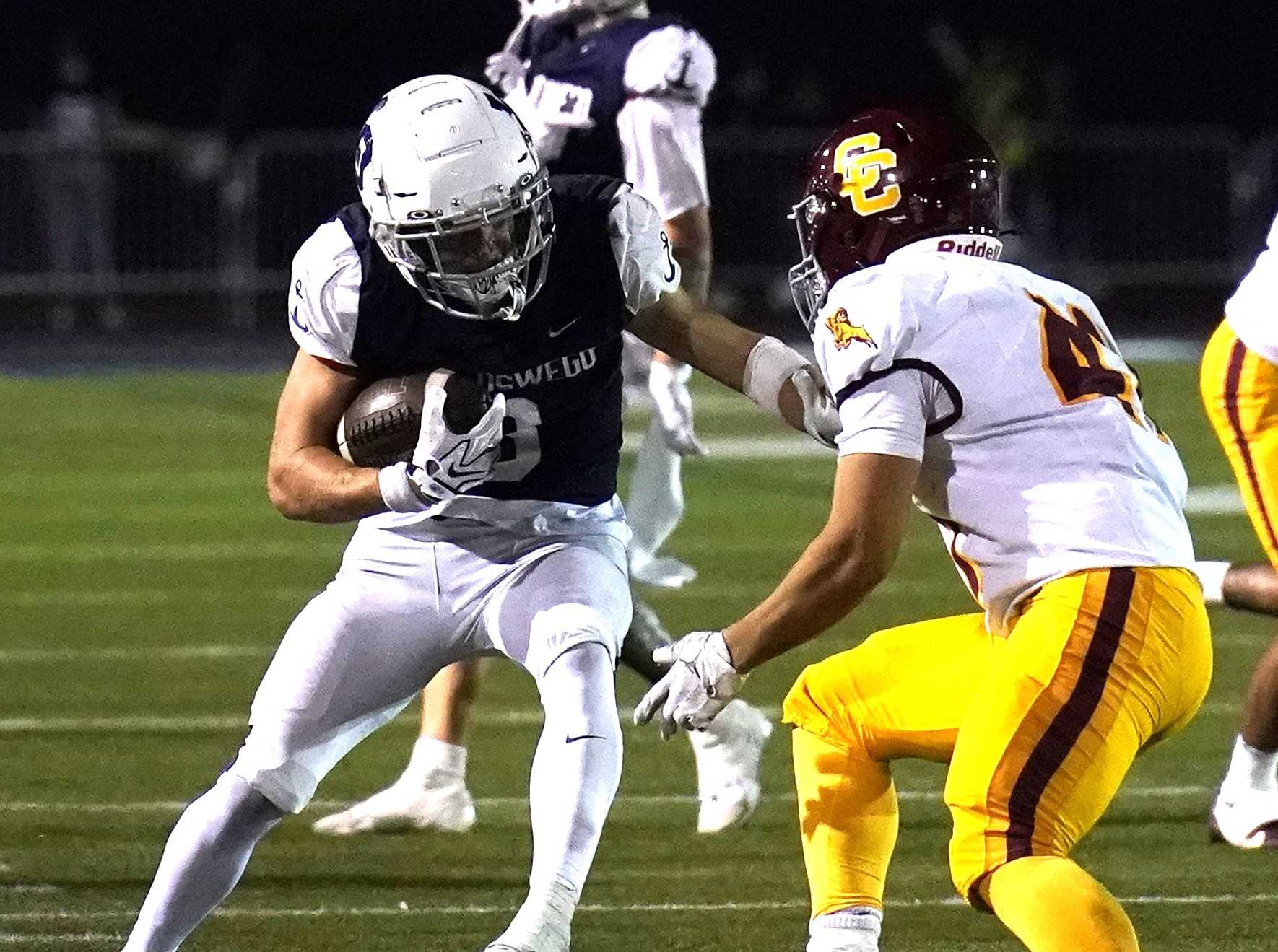 Lake Oswego's Cole Callahan rushed for 142 yards and two touchdowns in Friday's win over Central Catholic. (Photo by JR Olson)